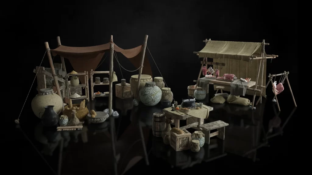 图片[3]-aicgt资源网KitBash3D 中世纪市场套件-Medieval Market