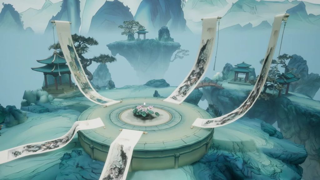 图片[2]虚幻引擎UE资源网-海量优质免费素材网|是一个提供海量CG素材的网站，包含虚幻资源、CG模型、CG教程等中国古风古代仙侠风水墨画瀑布 – Chinese Ancient Style Ink Painting Waterfall