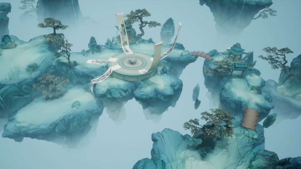 图片[1]虚幻引擎UE资源网-海量优质免费素材网|是一个提供海量CG素材的网站，包含虚幻资源、CG模型、CG教程等中国古风古代仙侠风水墨画瀑布 – Chinese Ancient Style Ink Painting Waterfall