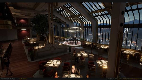 城市天际线餐厅与钢琴酒吧 – City Skyline Restaurant & Piano Bar虚幻引擎UE资源网-海量优质免费素材网|是一个提供海量CG素材的网站，包含虚幻资源、CG模型、CG教程等AICGT资源网