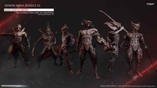 恶魔角色超级捆绑包01 – Demon Mega Bundle 01虚幻引擎UE资源网-海量优质免费素材网|是一个提供海量CG素材的网站，包含虚幻资源、CG模型、CG教程等AICGT资源网