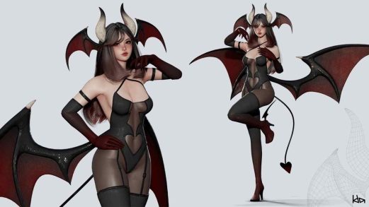 魅魔莉莉游戏角色模型 – Succubus Lily – Game Ready虚幻引擎UE资源网-海量优质免费素材网|是一个提供海量CG素材的网站，包含虚幻资源、CG模型、CG教程等AICGT资源网