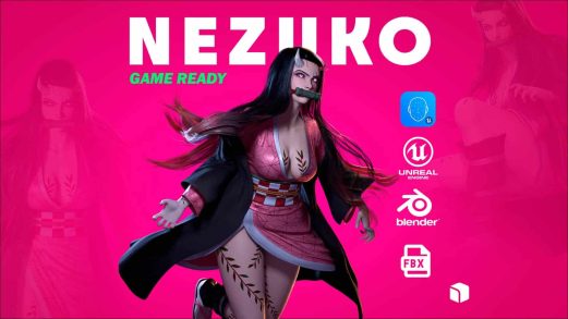 Nezuko Kamado – 游戏就绪 – 低多边形3D 模型 – Nezuko Kamado – Game Ready – Low-poly 3D model虚幻引擎UE资源网-海量优质免费素材网|是一个提供海量CG素材的网站，包含虚幻资源、CG模型、CG教程等AICGT资源网