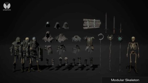模块化骷髅角色套件 – Modular Skeleton虚幻引擎UE资源网-海量优质免费素材网|是一个提供海量CG素材的网站，包含虚幻资源、CG模型、CG教程等AICGT资源网
