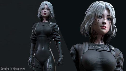 赛博朋克女孩3 – Cyberpunk Girl 3虚幻引擎UE资源网-海量优质免费素材网|是一个提供海量CG素材的网站，包含虚幻资源、CG模型、CG教程等AICGT资源网