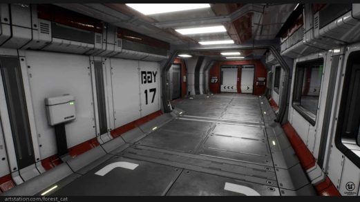 科技设施走廊通道-Modular Sci Fi Corridor B虚幻引擎UE资源网-海量优质免费素材网|是一个提供海量CG素材的网站，包含虚幻资源、CG模型、CG教程等AICGT资源网